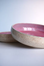 Load image into Gallery viewer, SET OF PINK &amp; CREAM SPECKLE PASTA BOWLS
