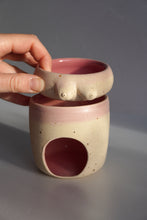 Load image into Gallery viewer, CREAM FRECKLE &amp; PINK WAX BURNER WITH BOOBS OUTSIDE
