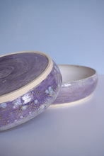 Load image into Gallery viewer, SET OF PURPLE &amp; WHITE PASTA BOWLS
